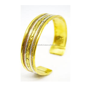 2026 Bracelet de manchette ajustable plaqué or pour femme, style coréen, 20 mm, pour Halloween, Noël, mariée, bijou d'accentuation de style Dubaï - Product Image 1