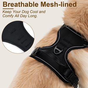 Arnés de chaleco para perro personalizado, cómodo, transpirable, ajustable, reflectante para seguridad nocturna, de malla de aire, nailon sólido, sencillo - Product Image 6
