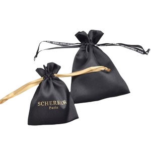 Bolsas de Almacenamiento de Seda con Logotipo Personalizado, Bolsas de Embalaje para Ropa Interior, Bolsas de Cosméticos de Satén con Cordón, Bolsas de Regalo - Product Image 1