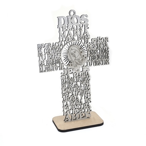 Croce in Legno con Incisione di Preghiera in Spagnolo, Decorazioni Religiose per Casa e Chiesa, Ornamento da Tavolo, Regalo Cristiano per Devoti - Product Image 6
