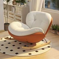 Ensembles de meubles modernes en bois et tissu pour la maison : Canapé de salon, fauteuils d'appoint, fauteuil à bascule, style nordique de luxe