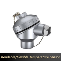 WRNK-131 Sensor Termokopel Berlapis Baja PT100 Tipe K Panjang 500-1500mm Opsional 0-800C -50-400C Dapat Dibengkokkan Fleksibel Temperatur