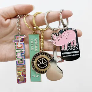 Custom Logo Keyrings Cheap Embossed Personalized Souvenir Gifts Keychains Soft Enamel Metal Key Chains