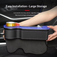 Boîte de rangement suspendue en cuir pour l'espace entre les sièges de voiture avec lumière d'ambiance et port USB, modèle M202212886, pour accessoires automobiles OLIVER