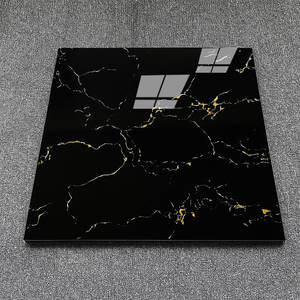 Venta al por mayor 60x60cm <span class=keywords><strong>Super</strong></span> negro oro de lujo brillante efecto de mármol pulido moderno hogar pared porcelana baldosas para uso en el baño - Product Image 3