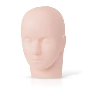 Professional Rubber Practice Training Academy Head Mannequin Soft Semi Permanent Practice Head Model Skin