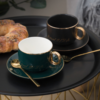 Tasse à café en céramique A5L, style européen minimaliste, ensemble de thé de l'après-midi de luxe, tasse à café légèrement luxueuse en porcelaine