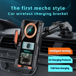 Support de chargeur sans fil pour voiture 15W, chargeur de voiture sans fil intelligent, support de téléphone portable pour voiture - Product Image 6