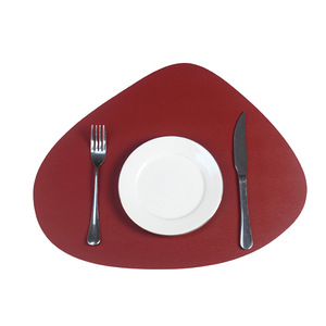 Set de table en cuir PU design, forme galet organique, élégant, écologique, antidérapant, diamètre 300 mm, facile à nettoyer, luxe - Product Image 2
