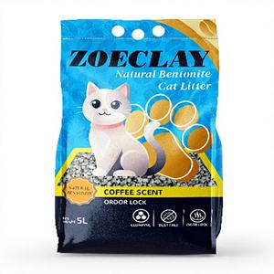 ZOECLAY Premium-Qualität Umweltfreundliche Kugelförmige Bentonit-Katzenstreu Überlegene Geruchsabsorption Klumpbildende Eigenschaften 99% Staubfrei 5KG - Product Image 1