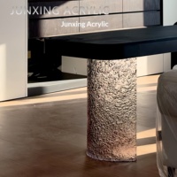 Base de support de table semi-circulaire en acrylique Xintao de qualité supérieure, motif pierre, effet vague d'eau, haute transparence, forme arquée E0