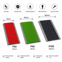 Profilé de nez de marche antidérapant en PVC 50 mm, étanche, protection d'angle de sécurité pour escaliers d'hôtel, de bureau et de maison