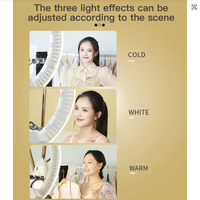 Lampu FS640 22 inci ring light untuk siaran langsung, streaming, fotografi kecantikan, makeup, LED FS-640II, tampilan ponsel, lampu studio langsung