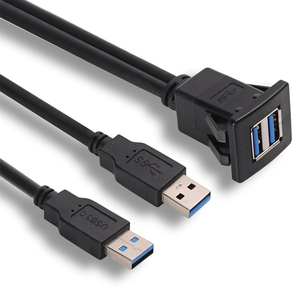 USB 3.0 xe USB bảng điều khiển kép gắn kết Hội Đồng Quản Trị một nữ cắm vào hai USB một nam nối mở rộng Sạc Cáp - Product Image 2