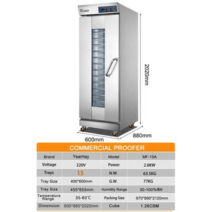 15 Trays <strong>Industrial</strong> <strong>Custom</strong> Bakery Equipment Bread Baking <strong>Oven</strong> With Dough Fermentation - Product Image 2