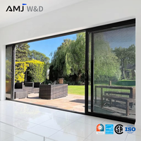 Puerta y Ventana Corrediza de Aluminio Grande con Certificación NFRC CSE, Doble Vidrio Templado y Mosquitera