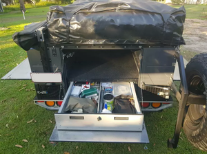 Caravana con <span class=keywords><strong>Toldo</strong></span> 270Bat, <span class=keywords><strong>Remolque</strong></span> para Acampar, Caravana Todoterreno con Cocina Extraíble en Venta - Product Image 6