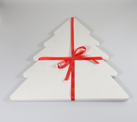 Assiette à steak COSEN en marbre noir et blanc de luxe, écologique, forme d'arbre de Noël moderne, planche à découper durable pour le fromage, pour la salle à manger