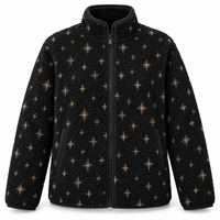Vestes en polaire sherpa noires à motif flocon de neige assorties pour la famille, pour femmes et filles, vêtements d'extérieur pour les vacances d'hiver, fabricant de marque