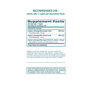 Extractos de Ashwagandha Orgánica, Rejuvenece la Función <span class=keywords><strong>Adrenal</strong></span>, 60 Cápsulas para Hombres y Mujeres, 60 Cápsulas de Ashwagandha - Product Image 3