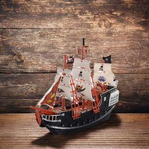 10 inç korsan tekne oyun seti-çocuklar için 2 aksiyon figürleri ve ağaç-eğlenceli oyuncak ile ayrıntılı korsan gemisi, korsan partisi iyilik ve ödül - Product Image 6