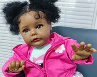 Exquisito Set de Muñecas de Vinilo Simuladas para Recién Nacidos, Muñecas Reborn Negras Sudafricanas de 24 Pulgadas
