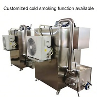 Four de fumage commercial chaud et froid pour viande et poisson, machine à fumage à sec, fumoir
