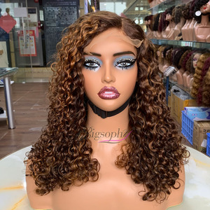 Perruques en cheveux humains de luxe 5*5 de 14 pouces, couleur piano, boucles magnifiquement fascinantes, produit en gros, perruques en cheveux humains bon marché - Product Image 2