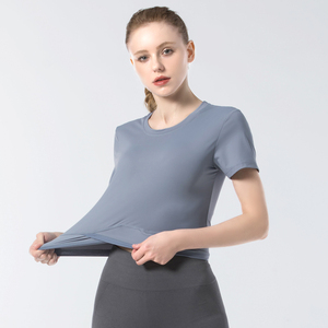 Ensembles de débardeurs de yoga à manches courtes en nylon écologique sans couture pour femmes pour la salle de sport et le fitness - Product Image 6