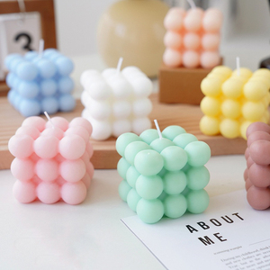 Vela de aromaterapia en forma de cubo de <span class=keywords><strong>Rubik</strong></span> de Color hecho a mano, <span class=keywords><strong>Bola</strong></span> de cera creativa de lujo para uso de barras de vacaciones de Diwali de Pascua - Product Image 3