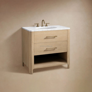<span class=keywords><strong>Mobile</strong></span> <span class=keywords><strong>Bagno</strong></span> Artigianale Moderno in Rovere, Lavabo con Top in Marmo di Carrara e 2 Cassetti, <span class=keywords><strong>Mobile</strong></span> Lavabo di Lusso Stile Arhaus in Legno per Villa - Product Image 4