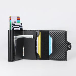 RFID Wallet Männer Frauen Pocket Business ECHTES LEDER Kreditkarten inhaber Mini Metal Smart Card Wallet - Product Image 2