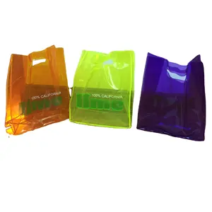 Bolsas de PVC transparentes para compras, impermeables, personalizadas, con logotipos personalizados, oem