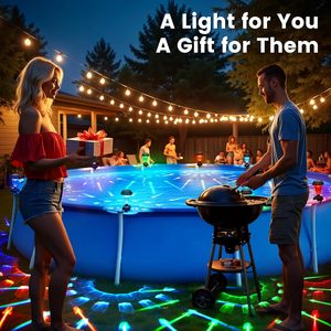 custom logo Solar Pool Lights RGB Color Changing Waterproof LED For Above Ground Swimming Pools Outdoor Use - Product Image 5