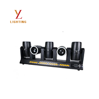 Projecteur de scène mobile à faisceau double 5 yeux, bande LED RGBW dorée DMX512 pour discothèque