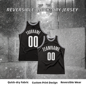Maillot de basketball réversible personnalisé, uniforme par sublimation, séchage rapide, antibactérien, 100 % polyester, style vintage d'été - Product Image 2