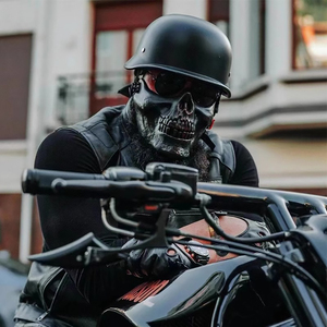 <span class=keywords><strong>Casco</strong></span> <span class=keywords><strong>de</strong></span> Motocicleta Alemán Vintage, <span class=keywords><strong>Casco</strong></span> <span class=keywords><strong>de</strong></span> Moto Abierto Retro para Cruiser y Scooter, Negro Mate, Accesorios para Cascos <span class=keywords><strong>de</strong></span> Conducción - Product Image 4