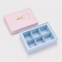 Individuell Bedruckte Starre Geschenkbox mit Deckel und Boden, 6-Fach-Einsatz für Macarons, Kekse, Muffins, Schokolade, Bäckerei-Verpackung