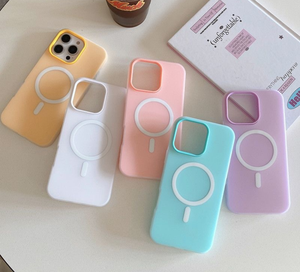 Funda de teléfono de TPU suave con carga inalámbrica magnética para <span class=keywords><strong>iPhone</strong></span> 17 Air 16 15 <span class=keywords><strong>Pro</strong></span> <span class=keywords><strong>Max</strong></span> 14 Plus 13 <span class=keywords><strong>11</strong></span> 12 funda de piel mate colorida 2 en 1 - Product Image 3
