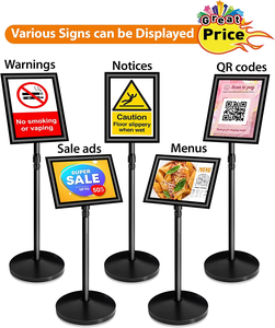 Menu Stand <strong>A4</strong> Poster <strong>Display</strong> Floor Stand <strong>A4</strong> Poster Frame Adjustable <strong>Paper</strong> Sign Holder - Product Image 2