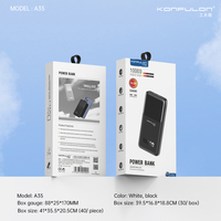 Banque d'alimentation portable mince KONFULON 10000mAh, prix de gros compétitif, puissance de sortie 10W pour la recharge de téléphone portable, cadeau de voyage