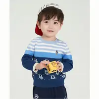 JULU Baju Rajut Bayi Laki-laki, Baju Sweater Rajutan Jacquard Motif Kartun, Pakaian Pullover Anak-anak, Pakaian Rajut Anak-anak