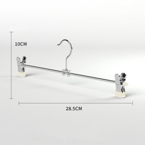 Antidérapant avec 2 clips réglables en acier inoxydable enduit porte-pantalons <span class=keywords><strong>cintre</strong></span> jupes <span class=keywords><strong>cintre</strong></span> - Product Image 4