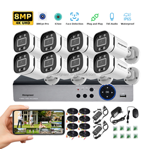 Hongnaer 8MP AHD nhà <span class=keywords><strong>DVR</strong></span> <span class=keywords><strong>8</strong></span> kênh trong nhà ngoài trời Analog an ninh CCTV Camera Set Kit hệ thống Xmeye Pro 4K hệ thống giám sát - Product Image 1