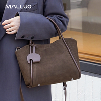 Tas Keranjang Wanita Kulit Asli Suede Berkualitas Tinggi Grosir, Tas Tangan Kulit Frosted Matte Awet, Tas Bucket Wanita