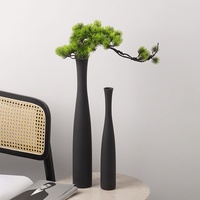 Vas Keramik Qianrui Terlaris Gaya Zen Buatan Tangan Murni Vas Motif Pinus Dekorasi Pintu Masuk Hiasan untuk Dekorasi Rumah