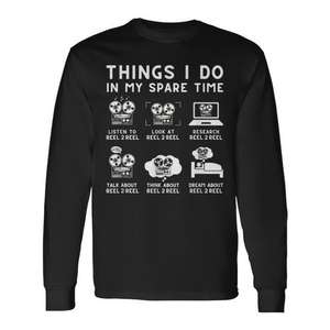 Camiseta de manga larga con diseño de cinta de rollo a rollo y la frase 'Cosas que hago en mi tiempo libre' - Product Image 1
