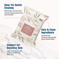 Lingettes démaquillantes micellaires sans alcool avec logo personnalisé, démaquillant doux pour peaux sensibles