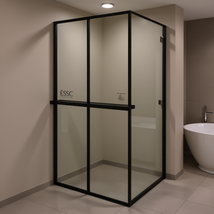 Essc Walk In Shower Wall 39.4x76.8 Inch Aluminum <b>Frame</b> With Shelf For Bathroom - Product Image 2