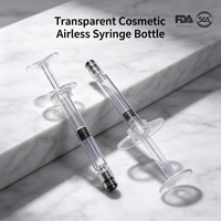 Vente en gros usine OEM Flacons seringue en plastique à pompe pour crème contour des yeux, avec pulvérisateur et opercule, faible MOQ